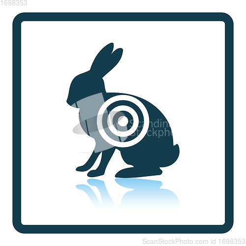 Image of Hare silhouette with target  icon