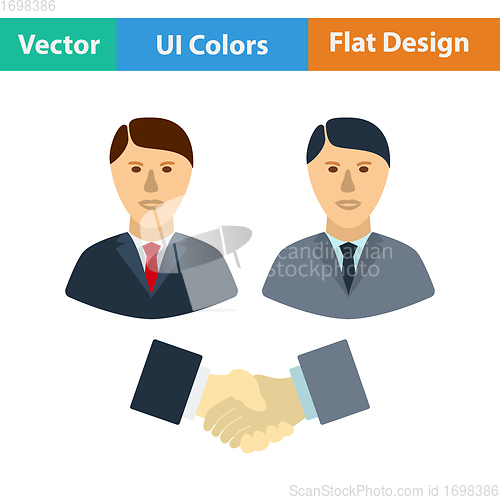 Image of Flat design icon of Meeting businessmen