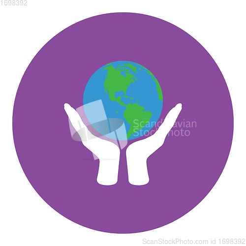 Image of Hands holding planet icon