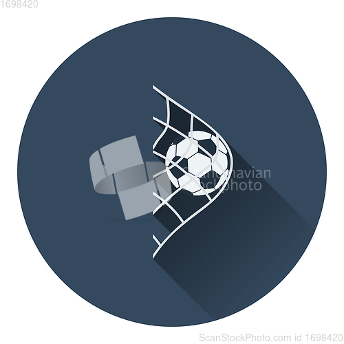 Image of Icon of football ball in gate net