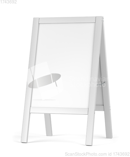 Image of White blank advertising stand