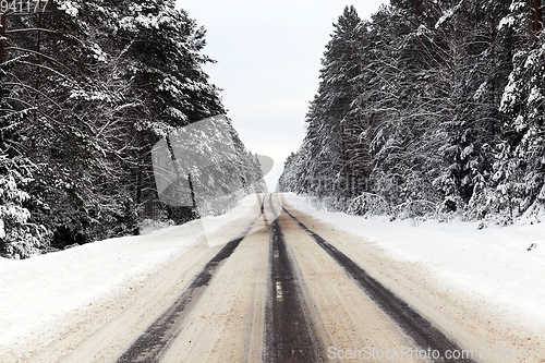 Image of Snowy winter road