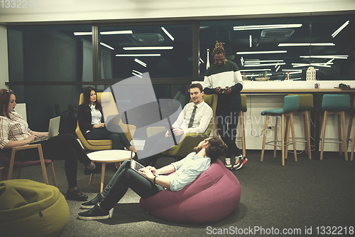 Image of Multiethnic startup business team having meeting
