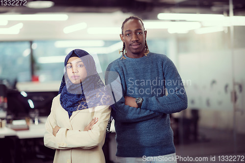 Image of portrait of multiethnics software developers at work
