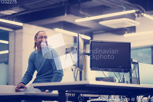 Image of Portrait of black male software developer