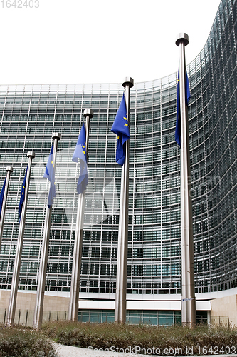 Image of European commission with European flags