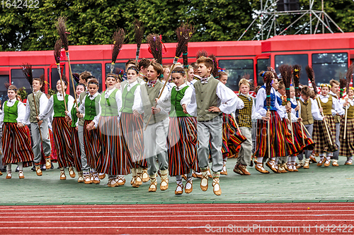 Image of Dancers at Grand Folk dance concert of Latvian Youth Song and Dance Festival