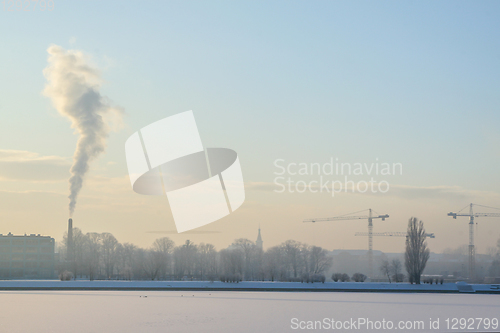 Image of View of Riga in winter season.