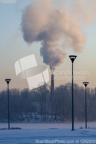 Image of View of Riga in winter season.