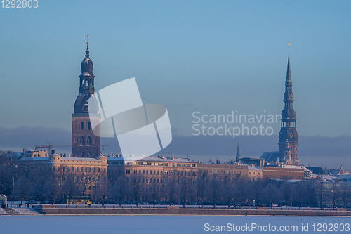 Image of View of Riga in winter time.