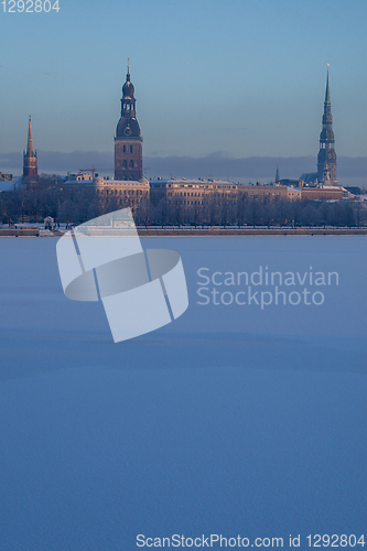Image of View of Riga in winter time.
