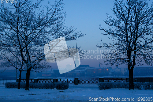 Image of View of Riga in winter time.