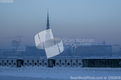 Image of View of Riga in winter season.