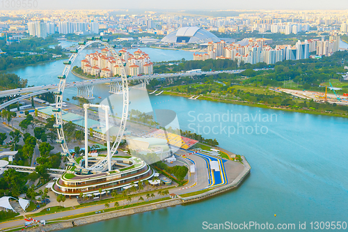 Image of Singapore Flyer river aerial view