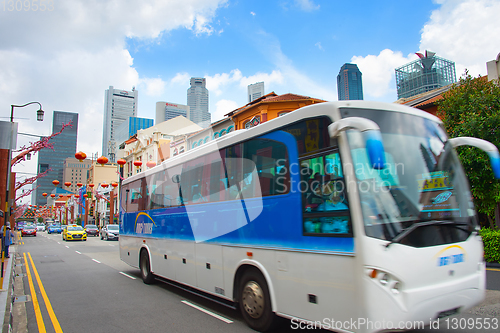 Image of Touristic bus in Singapore street