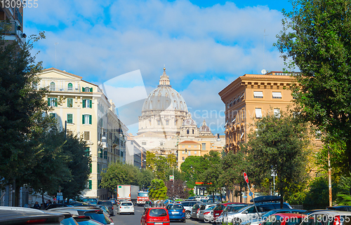 Image of street Rome  Peter basilica Vatican