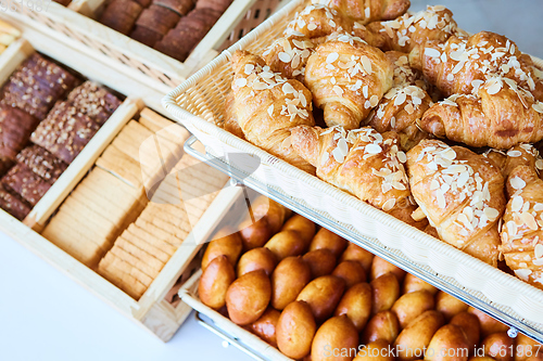 Image of variety of baked goods, bakery, photo icon for basic food, freshness and variety of goods