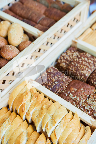 Image of variety of baked goods, bakery, photo icon for basic food, freshness and variety of goods