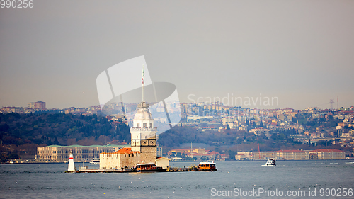 Image of Kiz Kulesi or Maiden\'s Tower in istanbul,Turkey