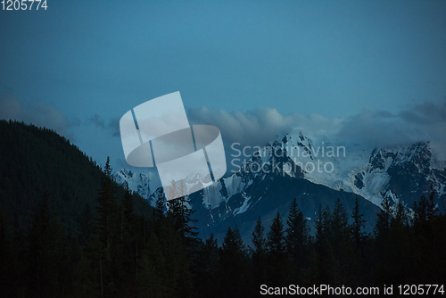 Image of View on the snowy peak