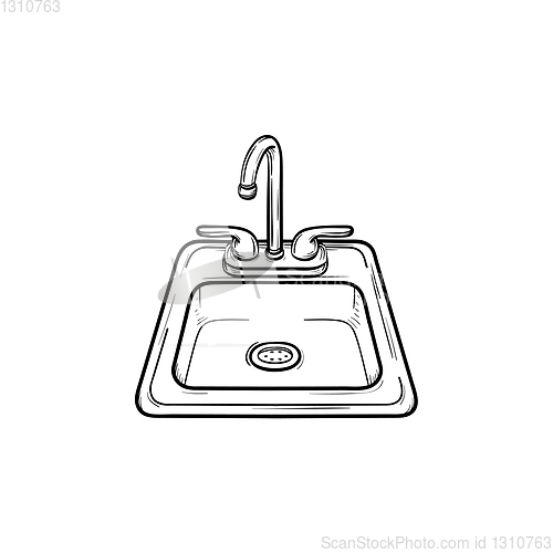 Image of Toilet sink hand drawn sketch icon.