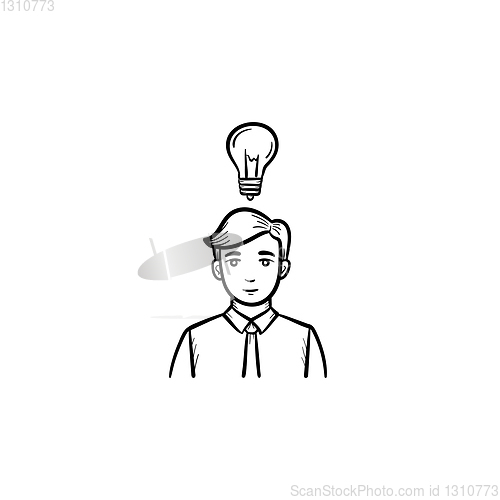 Image of Young leader hand drawn sketch icon.