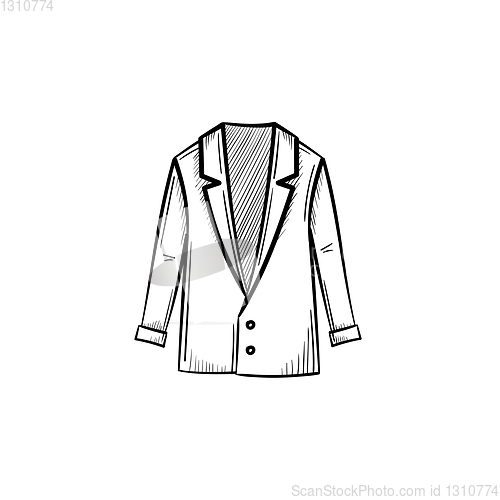 Image of Male jacket hand drawn sketch icon.