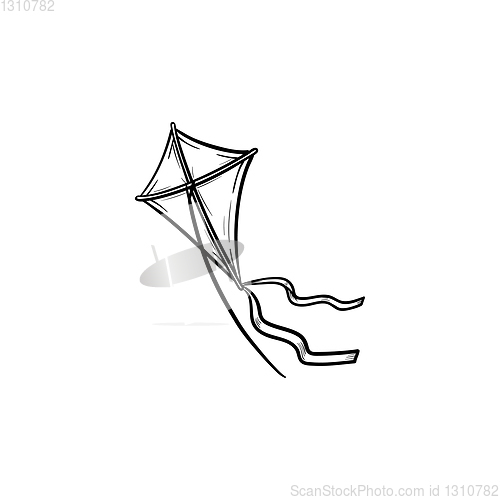 Image of Kite hand drawn sketch icon.