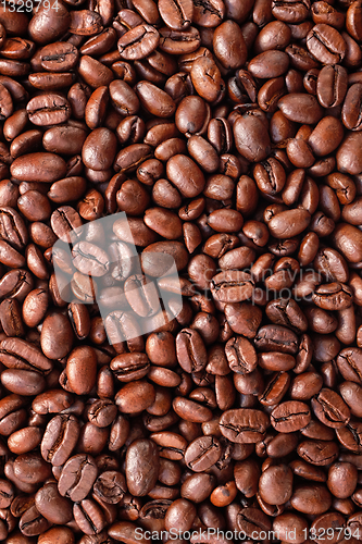 Image of Dark roasted coffee beans background