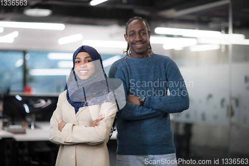 Image of portrait of multiethnics software developers at work