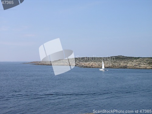 Image of Sea with sailboat
