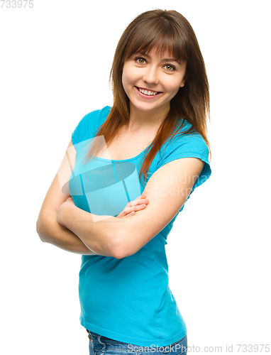 Image of Portrait of a happy young woman