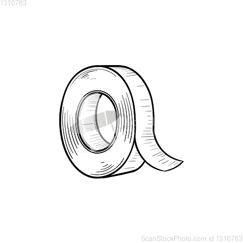 Image of Adhesive tape hand drawn sketch icon.