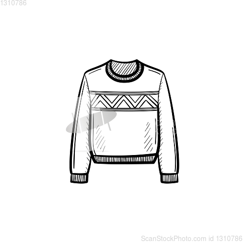 Image of Sweater hand drawn sketch icon.