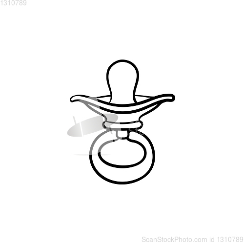 Image of Pacifier hand drawn outline doodle icon.