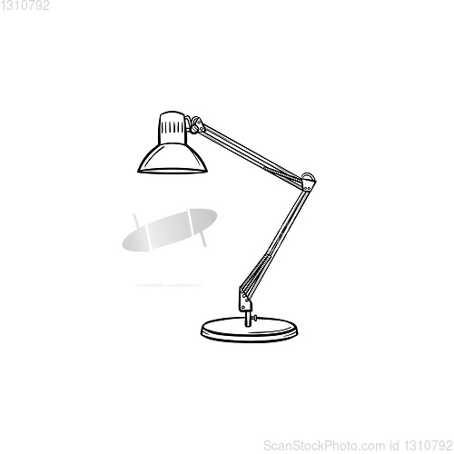 Image of Table lamp hand drawn sketch icon.