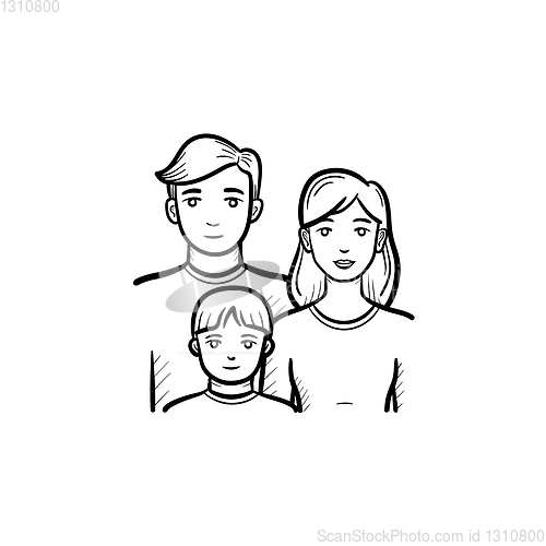 Image of Family members hand drawn sketch icon.