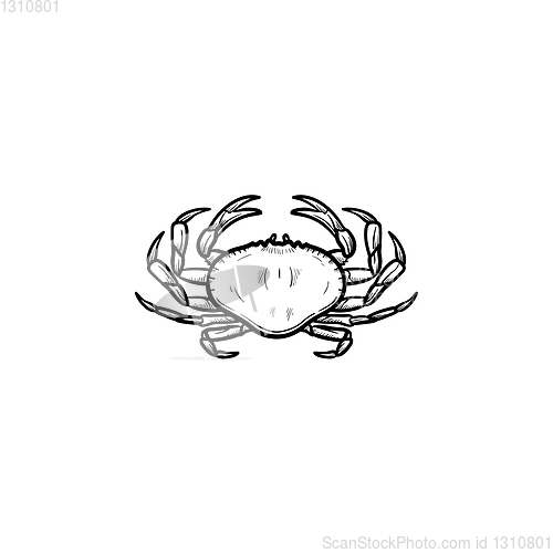 Image of Crab hand drawn sketch icon.