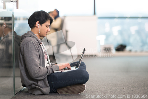 Image of software developer working on the floor