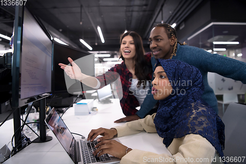 Image of multiethnics team of software developers working together