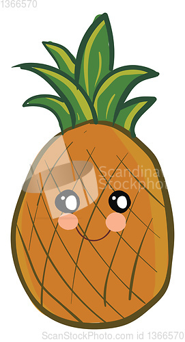 Image of Cute pineapple vector or color illustration