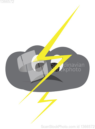 Image of A cloud looking at lighting vector or color illustration