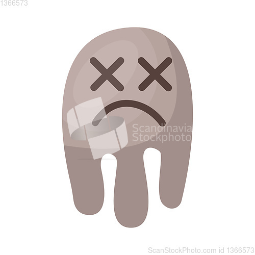 Image of Grey dead ghost emoji vector illustration on a white background