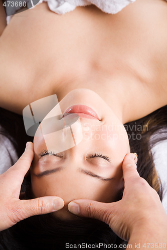 Image of Beautiful asian woman spa massage