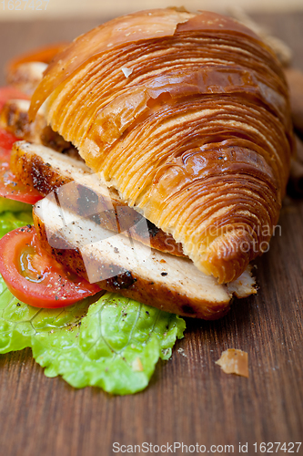 Image of savory croissant brioche bread with chicken breast 