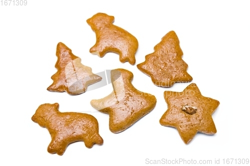 Image of Butter cookieas against white isolated background