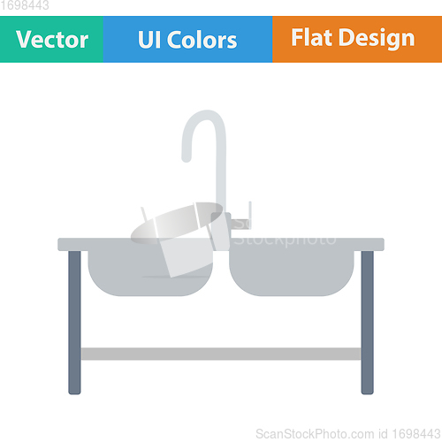 Image of Flat design icon of Double sink