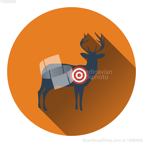 Image of Icon of deer silhouette with target 