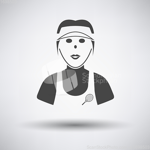 Image of Tennis woman athlete head icon