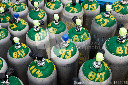 Image of Scuba diving oxygen tanks